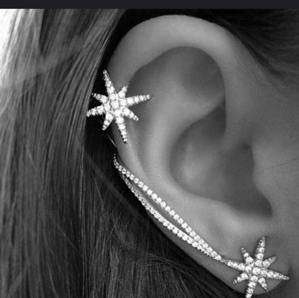 Shooting star earrings and cuff.